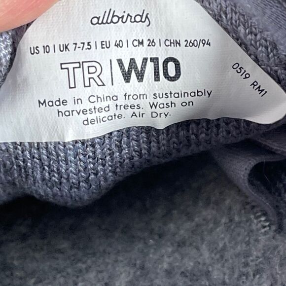 Allbirds Grey Tree Runners Running Shoes Sz 10 - Picture 6 of 6